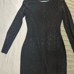 Windsor Black Long Sleeve Dress with Sparkle